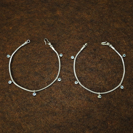 Blue Topaz Anklets 925 Sterling Silver Minimalist Jewelry