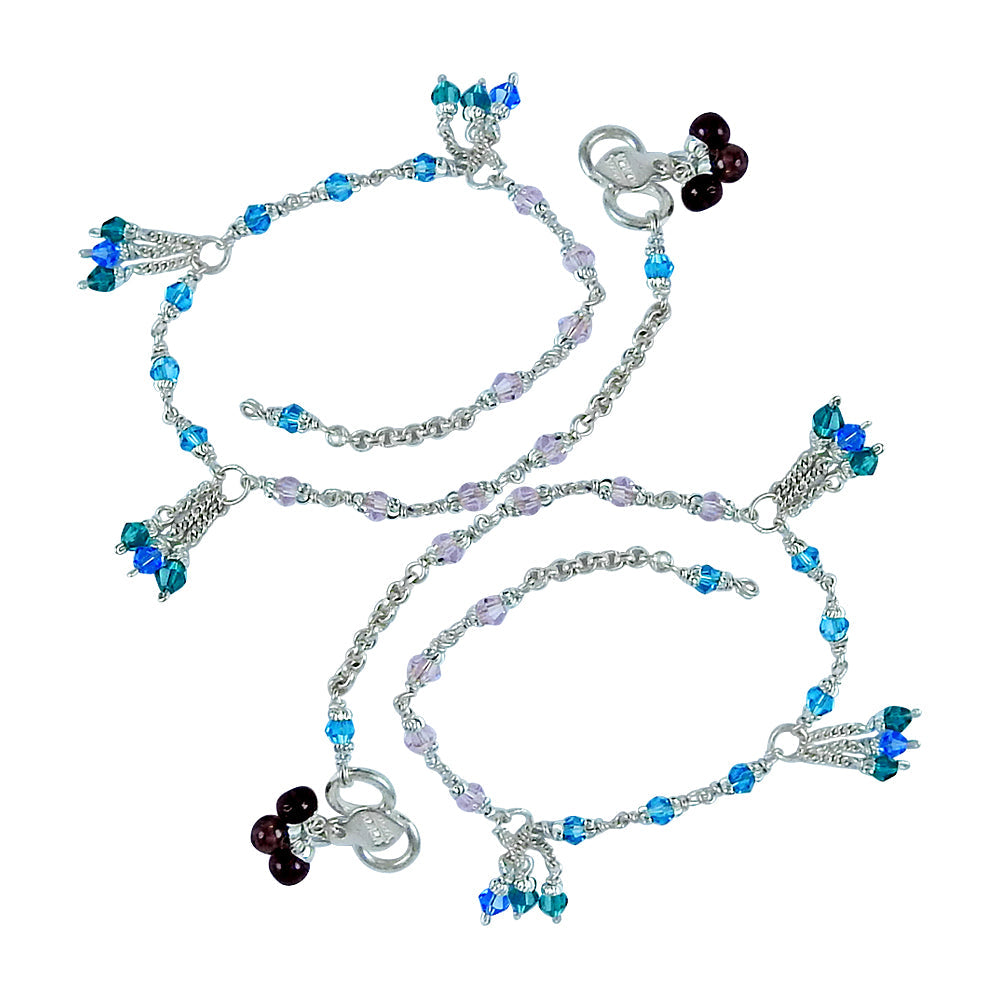 Handmade Oxidized Sterling Silver Anklets