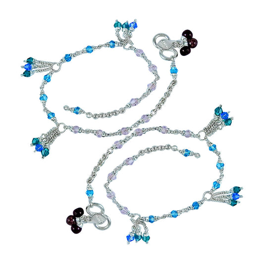 Handmade Oxidized Sterling Silver Anklets