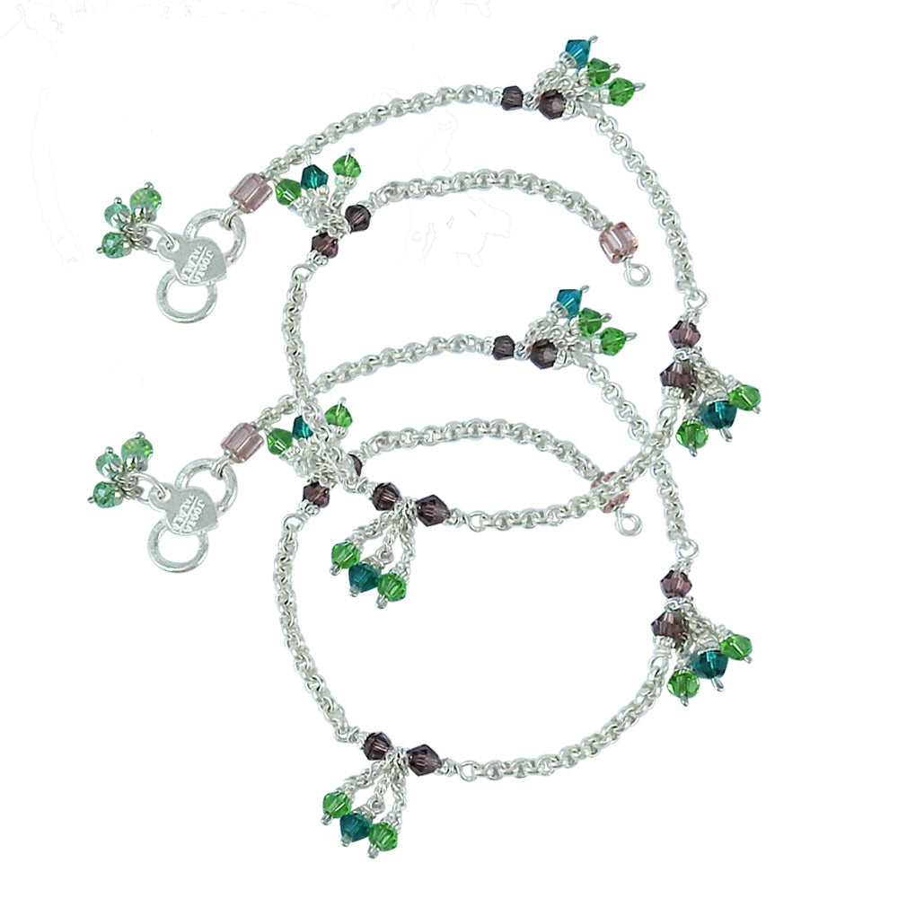 Handmade Tribal Oxidized Silver Anklets Jewelry