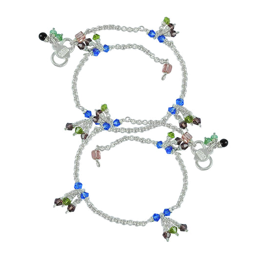 Antique Look Oxidized Silver Anklets Statement Foot Jewelry