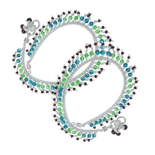 Oxidized Sterling Silver Chain Anklets