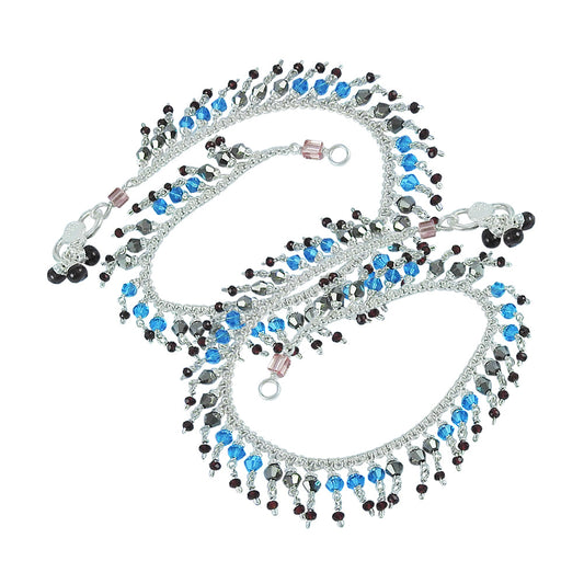Classic Silver Beaded Anklets Delicate Foot Bracelet