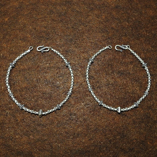 Solid 925 Sterling Silver Handcrafted Anklets Perfect for Daily Wear