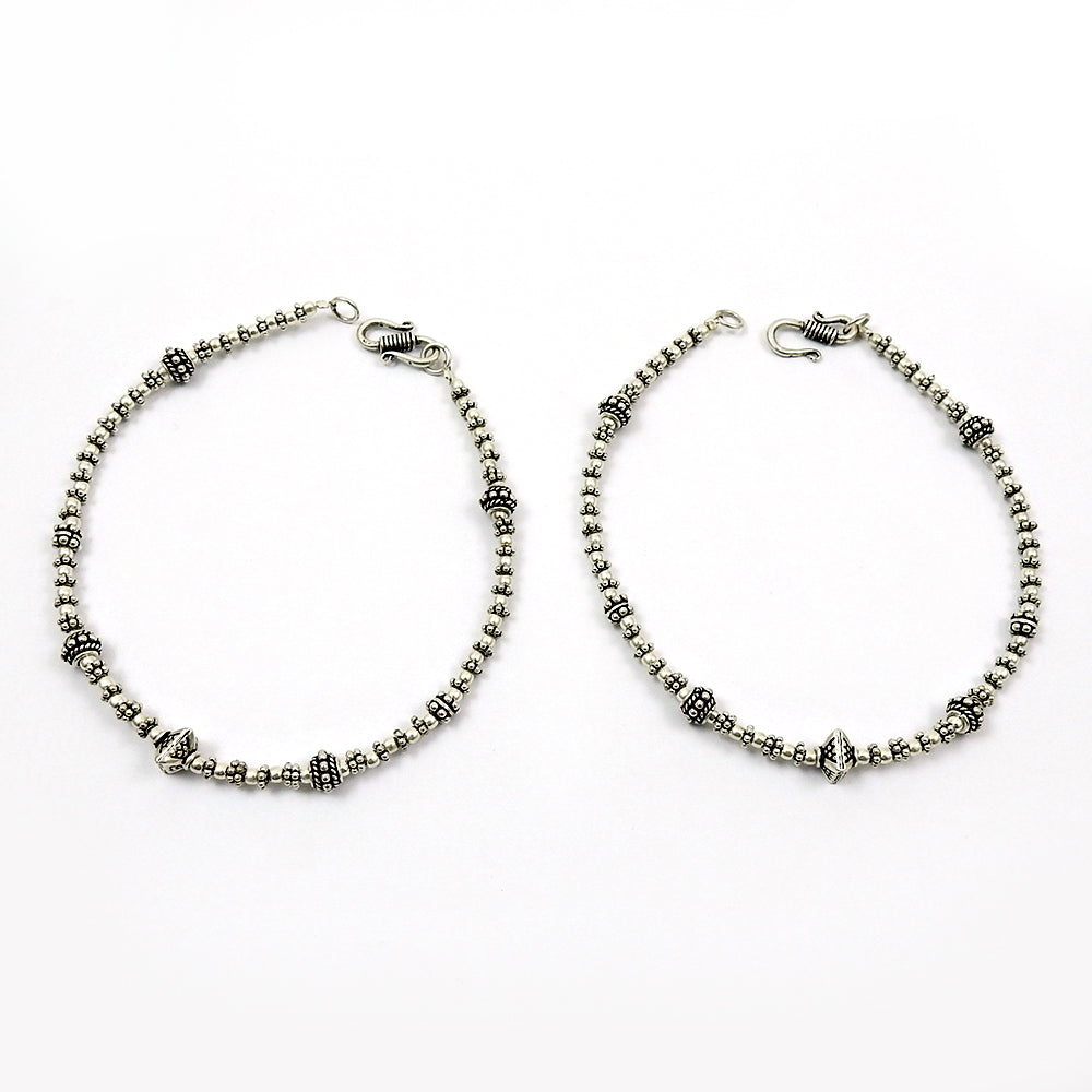 Solid 925 Sterling Silver Handcrafted Anklets Perfect for Daily Wear