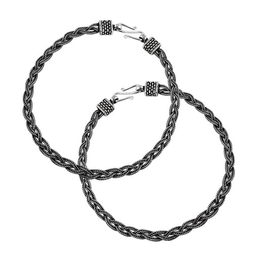 Oxidized Sterling Silver Handmade Anklets Indian Jewelry
