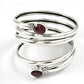Solid Silver 925 Natural Garnet Gemstone Designer Bangle