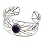 Natural Amethyst 925 Sterling Silver Open Cuff Bangle