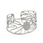 Natural Rose Quartz 925 Sterling Silver Open Cuff Bangle