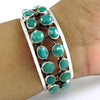Natural Turquoise Gemstone 925 Silver Open Cuff Bangle