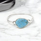 Antique Look 925 Sterling Silver Natural Larimar Gemstone Bangle