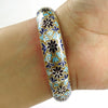 Handmade Solid 925 Silver Enamel Bangle Indian Jewelry