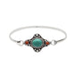 Oval Coral Gemstone Engagement Bezel Boho Trendy Artisan Bangle 925 Solid Silver