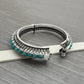 Natural Turquoise Gemstone Artisan Bangle 925 Sterling Silver Ethnic Jewelry J3