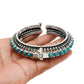 Natural Turquoise Gemstone Artisan Bangle 925 Sterling Silver Ethnic Jewelry J3