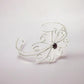 Birthday Gift Cuff Flower Bangle 925 Sterling Silver Natural Garnet Stone I1