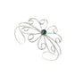 Natural Green Onyx Gemstone 925 Sterling Silver Cuff Flower Bangle For Girls U1