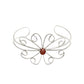 Sacral Chakra Carnelian Stone Solid Silver Flower Birthday Friend Gift Bangle