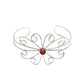 Sacral Chakra Carnelian Stone Solid Silver Flower Birthday Friend Gift Bangle