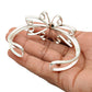 Sacral Chakra Carnelian Stone Solid Silver Flower Birthday Friend Gift Bangle