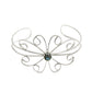 Birthday Gift 925 Silver Natural Labradorite Gemstone Cuff Flower Bangle W1