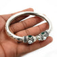 925 Silver Natural Pearl Ruby Emerald Gemstone Statement Bangle