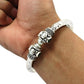 925 Silver Natural Pearl Ruby Emerald Gemstone Statement Bangle