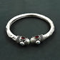 925 Silver Natural Pearl Ruby Emerald Gemstone Statement Bangle