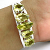 Reiki Healing Natural Lemon Quartz Vintage 925 Sterling Silver Bangle