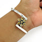Solid 925 Sterling Silver Natural Citrine Gemstone Flower Bangle