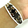 Natural Smoky Quartz Solid 925 Silver Open Bangle