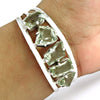 925 Sterling Silver Natural Green Amethyst Open Bangle Party Wear Jewelry