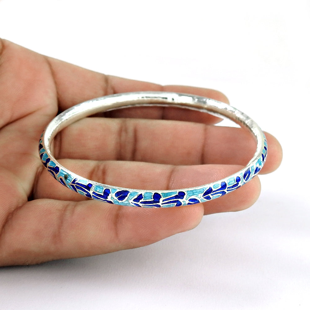 925 Sterling Silver Enamel Bangle For Women