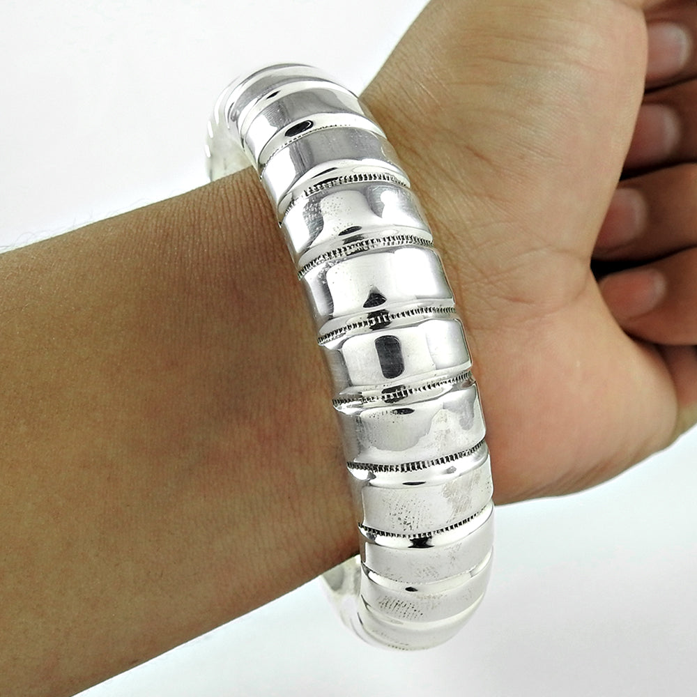 Handmade Solid 925 Sterling Silver Women Cuff Bangle