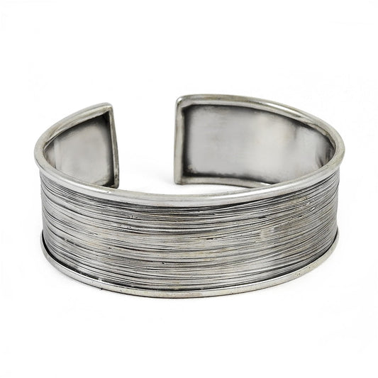 Solid 925 Sterling Silver Open Cuff Bangle for Everyday Wear