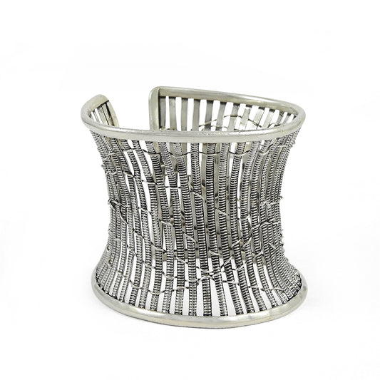 Solid 925 Sterling Silver Wide Filigree Cuff Bangle