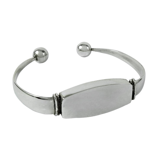 Solid 925 Sterling Silver Adjustable Vintage Cuff Bangle