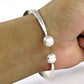 Solid 925 Sterling Silver Adjustable Vintage Cuff Bangle