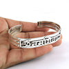 Solid 925 Sterling Silver Indian Religoius Adjustable Cuff Bangle