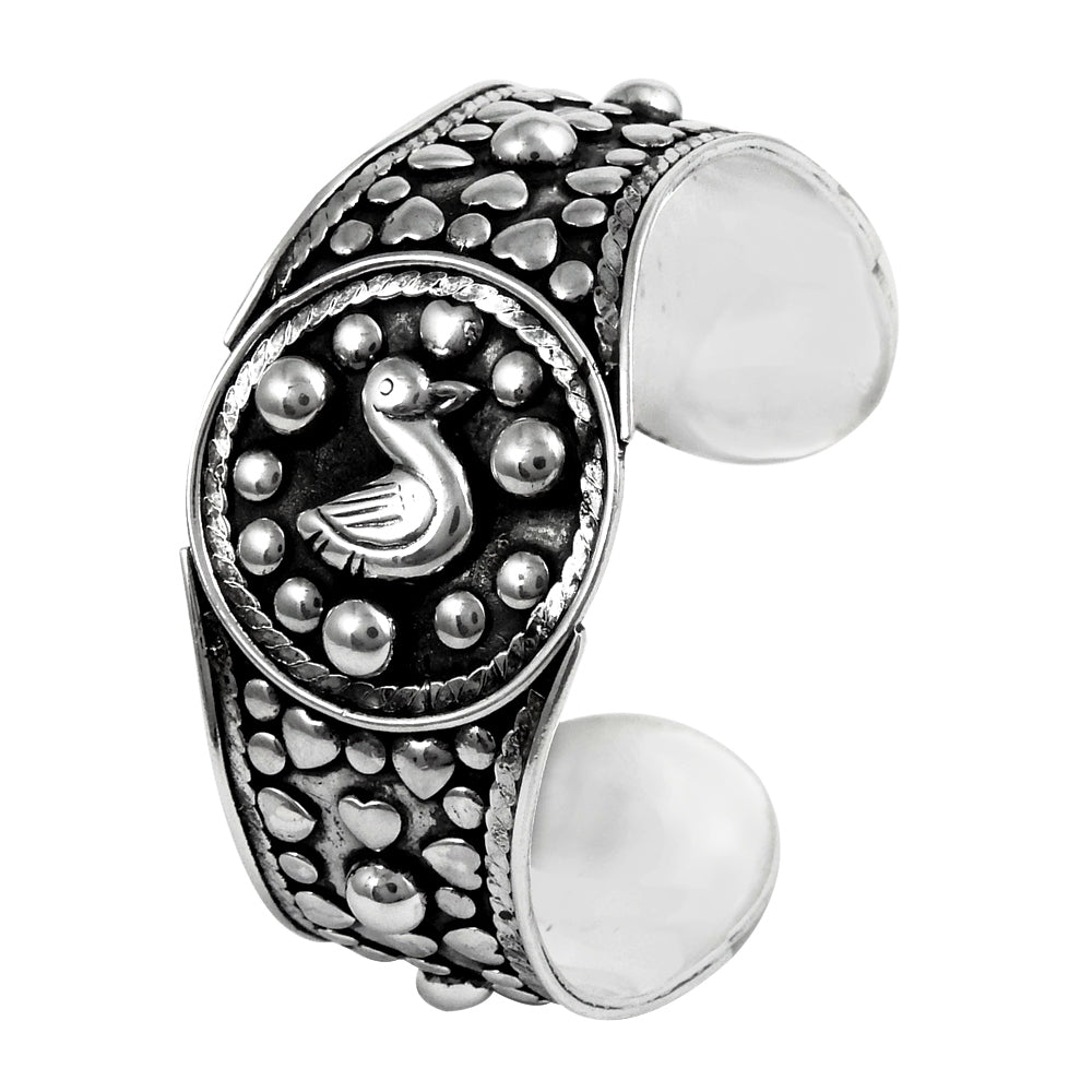 Elegant Solid 925 Sterling Oxidized Silver Handmade Bangle