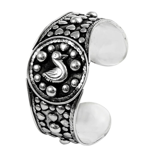 Elegant Solid 925 Sterling Oxidized Silver Handmade Bangle