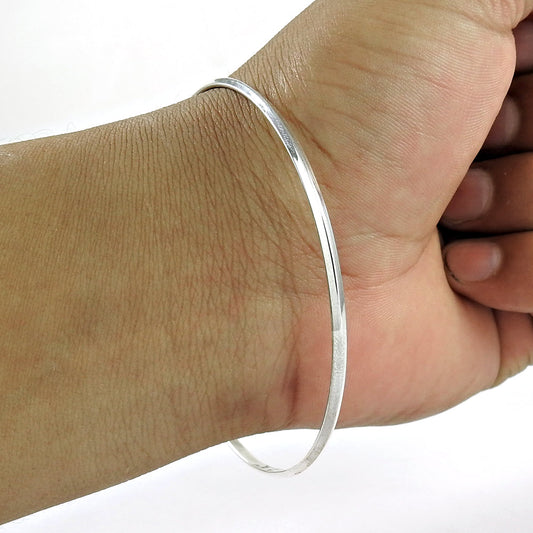 Solid 925 Sterling Silver Thin Bangle