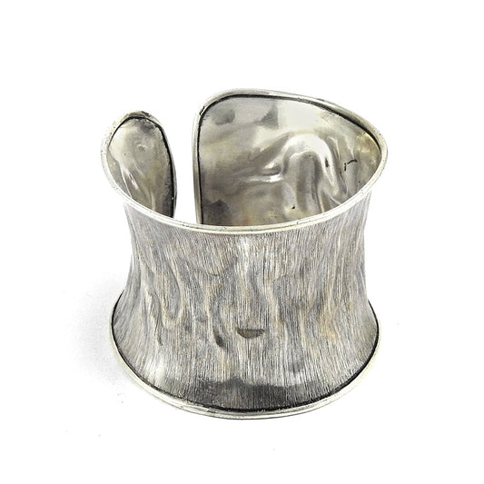 Handmade Solid 925 Sterling Silver Wide Cuff Bangle