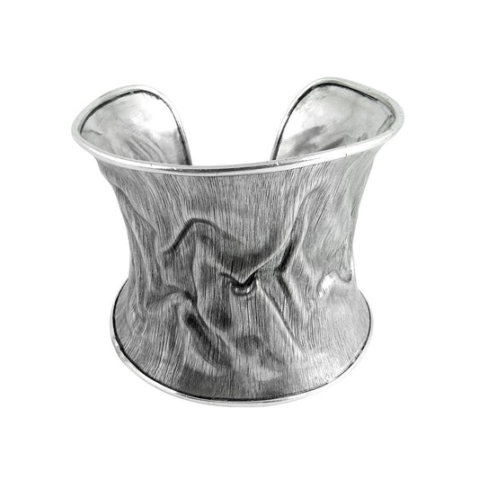 Solid 925 Sterling Silver Elegant Wide Bangle