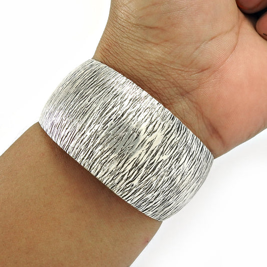 Solid 925 Sterling Silver Wide Women’s Bracelet