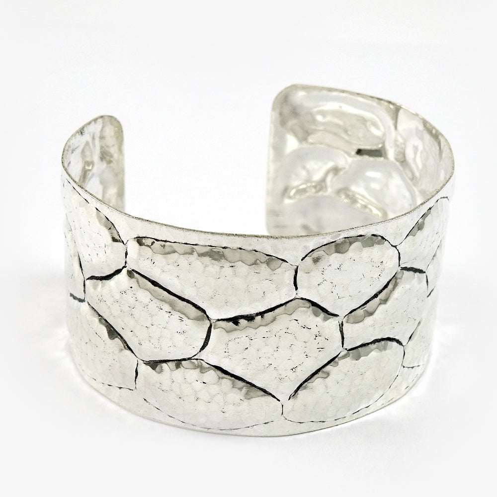 Handmade Solid 925 Sterling Silver Wide Adjustable Bangle