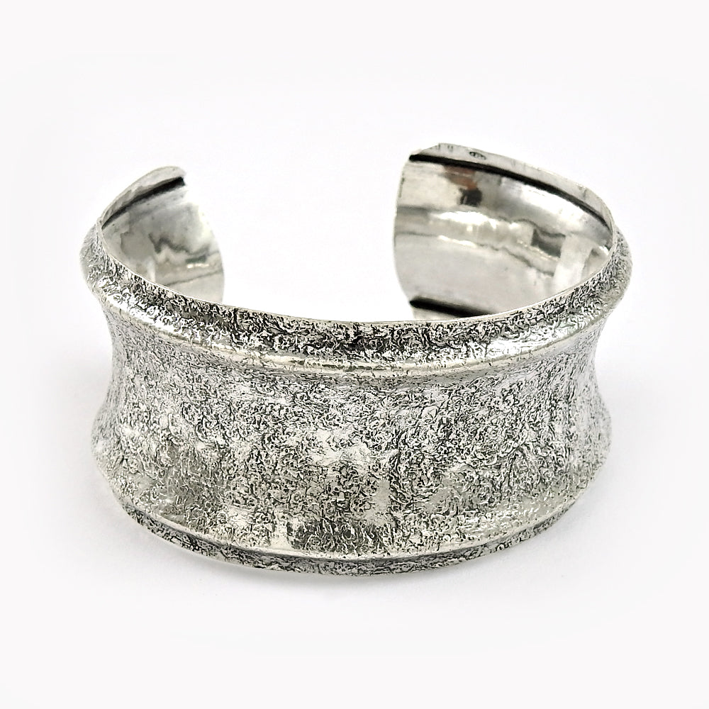 Solid 925 Sterling Silver Fashion Women’s Wide Bangle