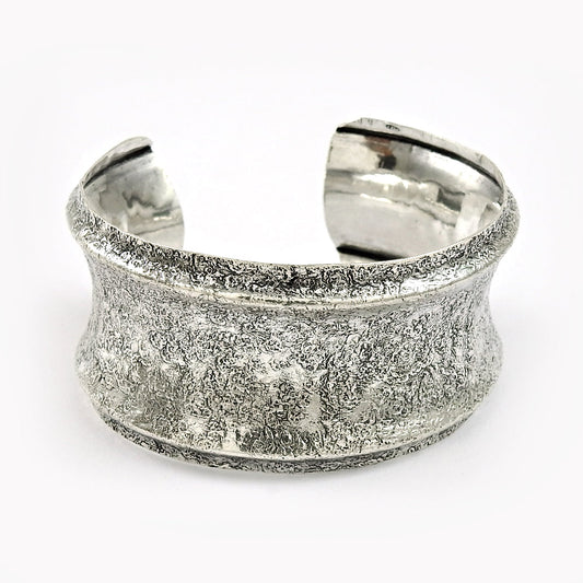 Solid 925 Sterling Silver Fashion Women’s Wide Bangle