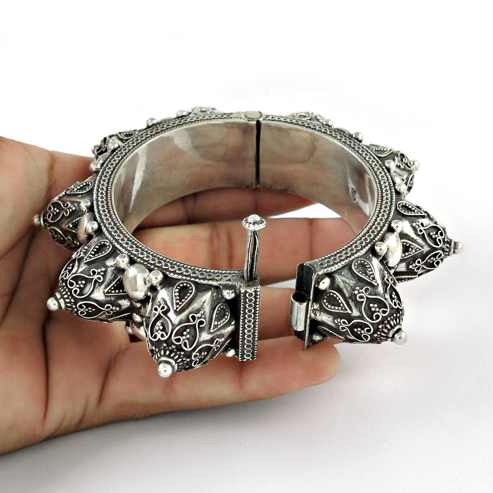 Solid 925 Silver Handmade Artisan Bangle