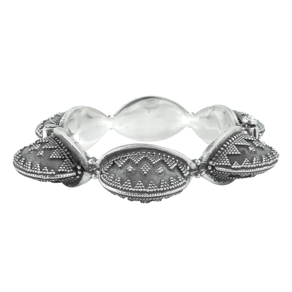 Solid 925 Sterling Silver Artisan Bangle Oxidized Jewelry